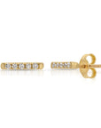 14K Gold Diamond Bar Earrings (SINGLE or PAIR)