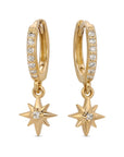 Diamond Northstar Hoop Earrings (SINGLE or PAIR) - Melt'm Jewelry