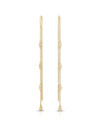 Diamond By The Yard Earrings, 14k Gold Diamond Threader Earrings