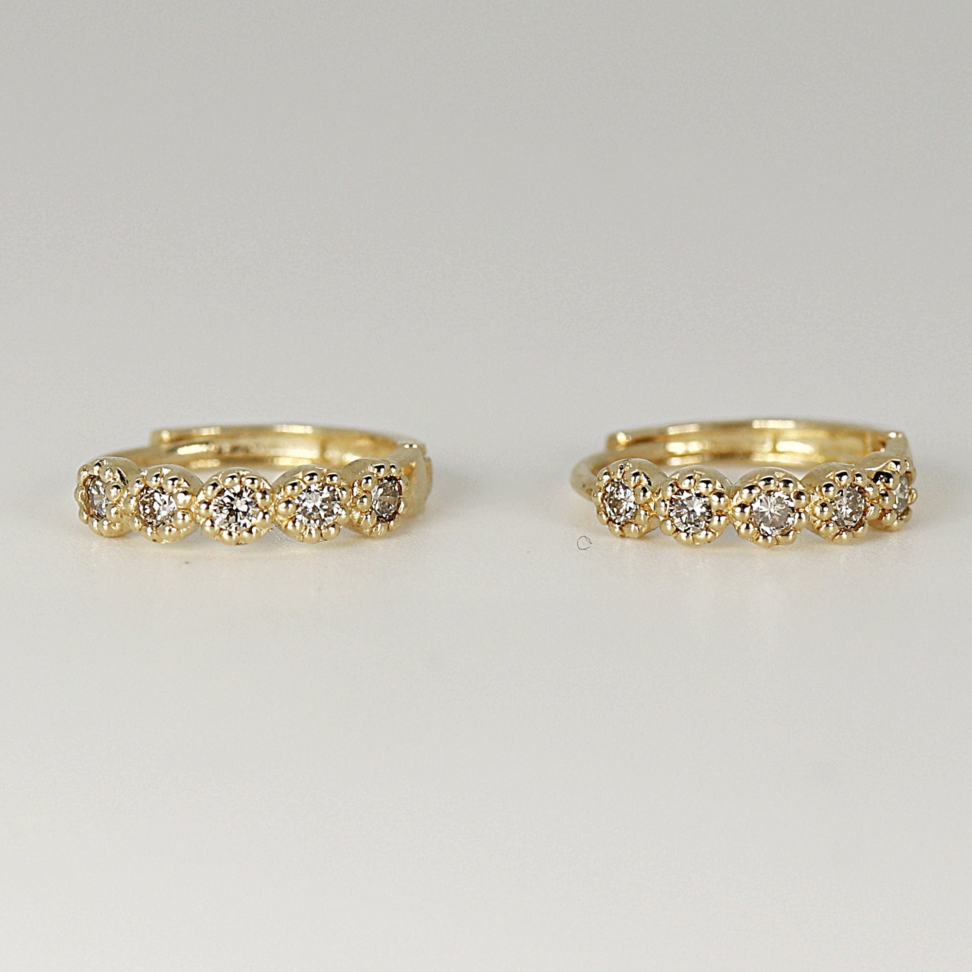 Gold Diamond Huggies