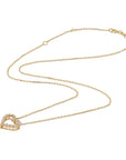 14k Gold Natural Diamond Sliding Open Heart Necklace