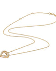 14k Gold Natural Diamond Sliding Open Heart Necklace