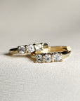 14k Gold White Sapphire Hoop Earring
