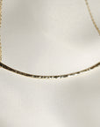 Curved Hammered Bar Necklace, Gold Curved Bar Necklace