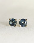 Blue Montana Sapphire Stud Earrings 14k Gold - Melt'm Jewelry