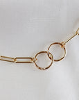 Interlocking Circle Necklace, Gold Eternity Circle Necklace