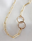 Interlocking Circle Necklace, Gold Eternity Circle Necklace