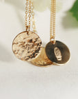 Dainty Personalized Gold Disc Necklace (Cactus, Bee, ASL Sign) - Melt'm Jewelry