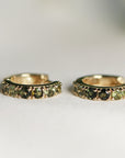Pink Tourmaline Hoop Earrings 14k Gold