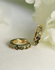 Pink Tourmaline Hoop Earrings 14k Gold