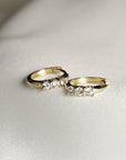 14k Gold White Sapphire Hoop Earring