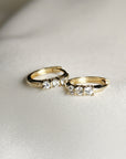 14k Gold White Sapphire Hoop Earring