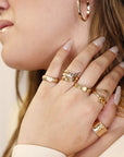 Gold Filled Wide Hammered Ring