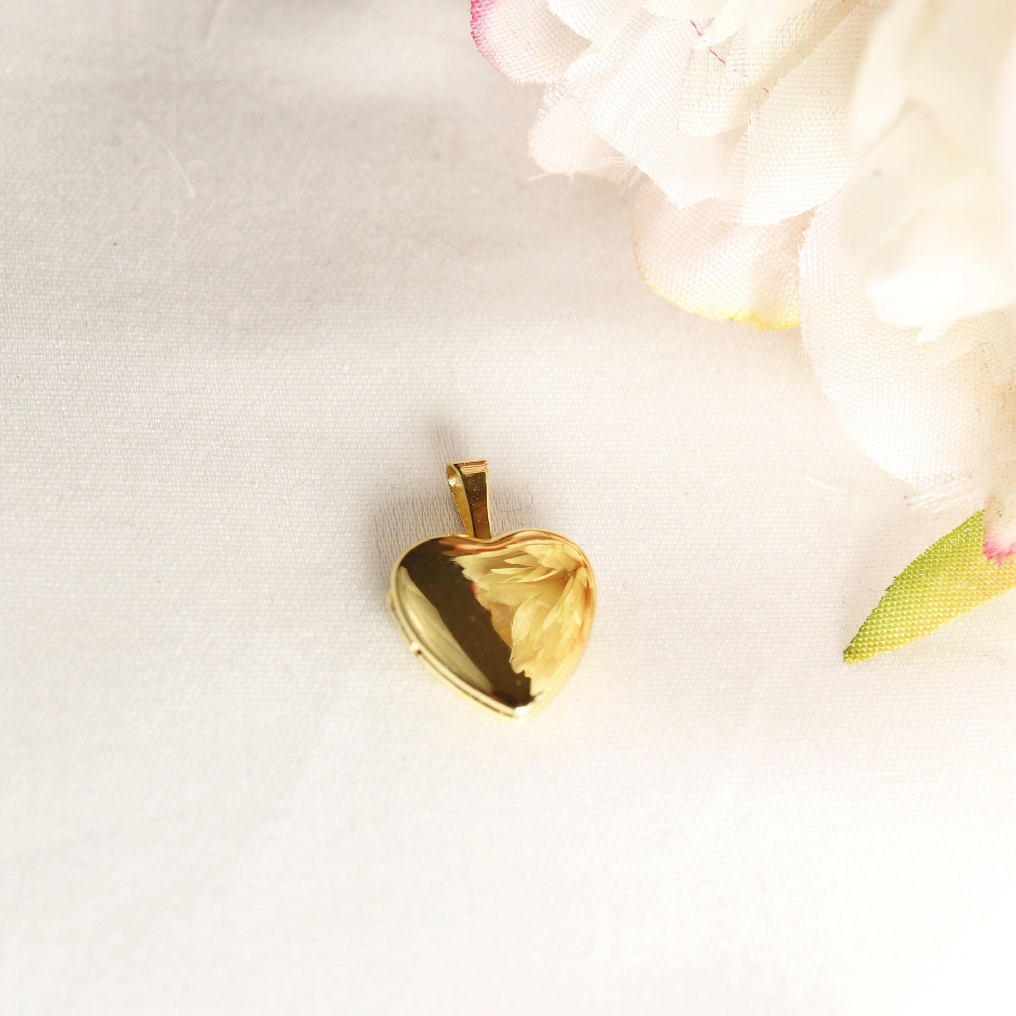 14k Gold Filled Heart Locket Necklace, Memorial Gift