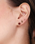 Minimalist Bar Stud Earrings 14k Solid Gold