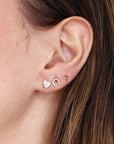 Cute Diamond Heart Earrings (SINGLE or PAIR)