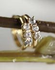 14k Gold White Sapphire Hoop Earring