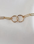 Interlocking Circle Necklace, Gold Eternity Circle Necklace
