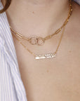 Interlocking Circle Necklace, Gold Eternity Circle Necklace