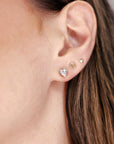 Heart Aquamarine Earrings 14k Solid Gold - Melt'm Jewelry
