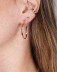 1 Inch Hammered Gold Filled Hoop Earrings