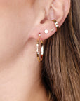 1 Inch Hammered Gold Filled Hoop Earrings