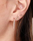 14k Gold Diamond Chevron Stud Earrings (SINGLE or PAIR) - Melt'm Jewelry