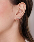 14k Gold Diamond Chevron Stud Earrings