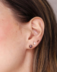 Minimalist Bar Stud Earrings 14k Solid Gold