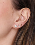 Cute Diamond Heart Earrings (SINGLE or PAIR)