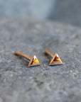 14k Rose Gold Triangle Geometric Stud Earrings - Melt'm Jewelry
