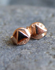 14k Rose Gold Triangle Geometric Stud Earrings