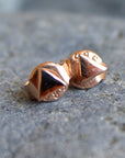 14k Rose Gold Triangle Geometric Stud Earrings