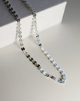 sterling silver sequin chain choker delicate layering necklace