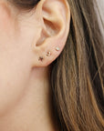 Tiny Initial Stud Earrings 14k Gold, Monogram Earrings