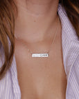 Personalized Gold or Sterling Silver Bar Necklace