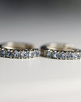 Aquamarine Huggie Hoop Earrings 14k Gold