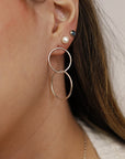 Double Hoop Earrings, Sterling Silver Hoop Earrings