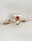 Handmade Floral Gemstone Rings in 14k Solid Gold