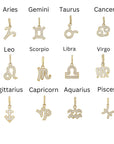 14k Solid Gold Zodiac Necklace, Custom Zodiac Necklace