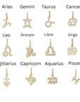 14k Solid Gold Zodiac Necklace, Custom Zodiac Necklace - Melt'm Jewelry