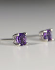 Amethyst Stud Earrings 14k Gold