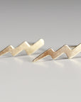 Gold Lightning Bolt Stud Earrings