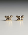 Butterfly Stud Earrings 14k Gold, Butterfly Earrings, Butterfly Jewelry