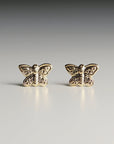 Butterfly Stud Earrings 14k Gold