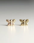 Butterfly Stud Earrings 14k Gold, Butterfly Earrings, Butterfly Jewelry