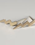 Gold Lightning Bolt Stud Earrings