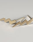 Gold Lightning Bolt Stud Earrings