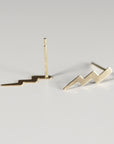Gold Lightning Bolt Stud Earrings
