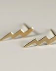 Gold Lightning Bolt Stud Earrings - Melt'm Jewelry